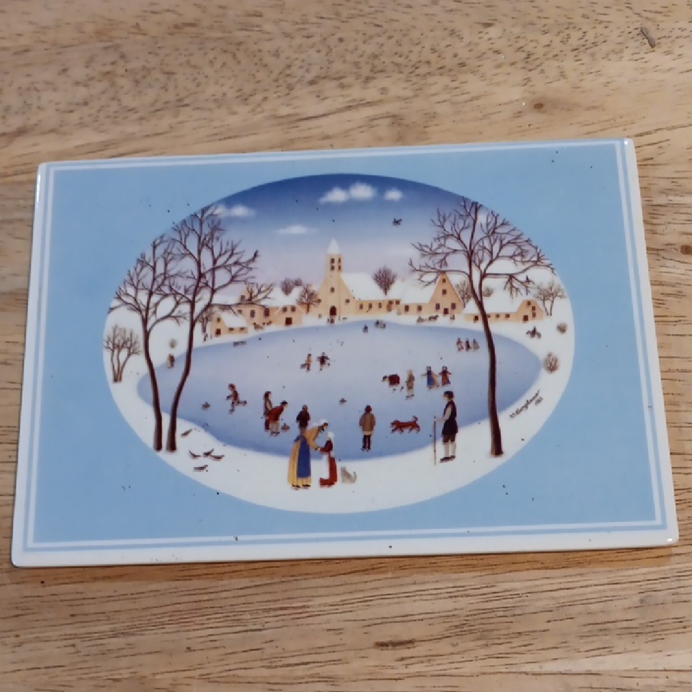 Winter Scene Ceramic Postcard